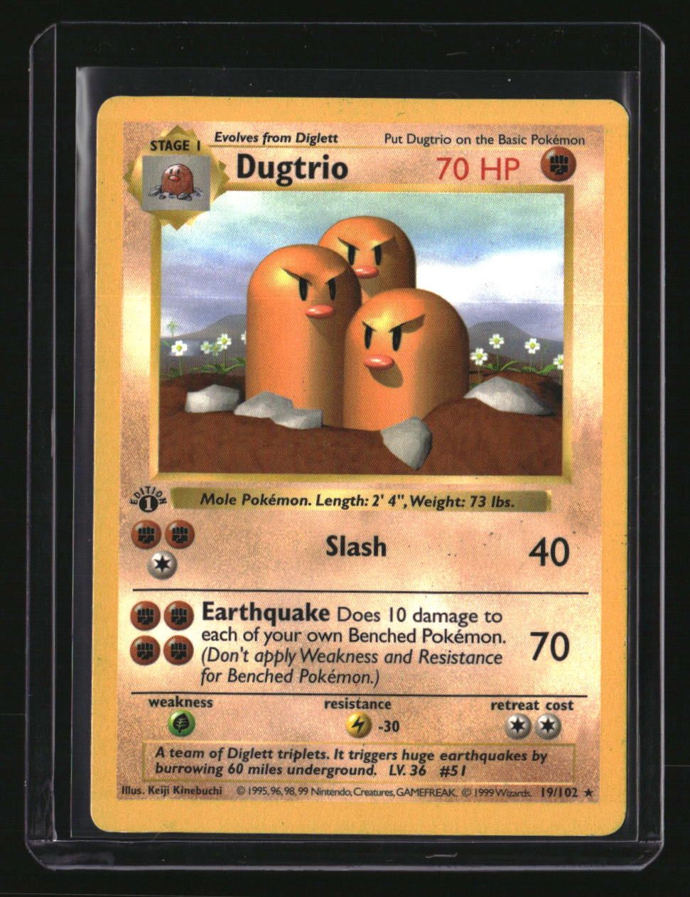 Base Set (Shadowless) Dugtrio 1st Edition