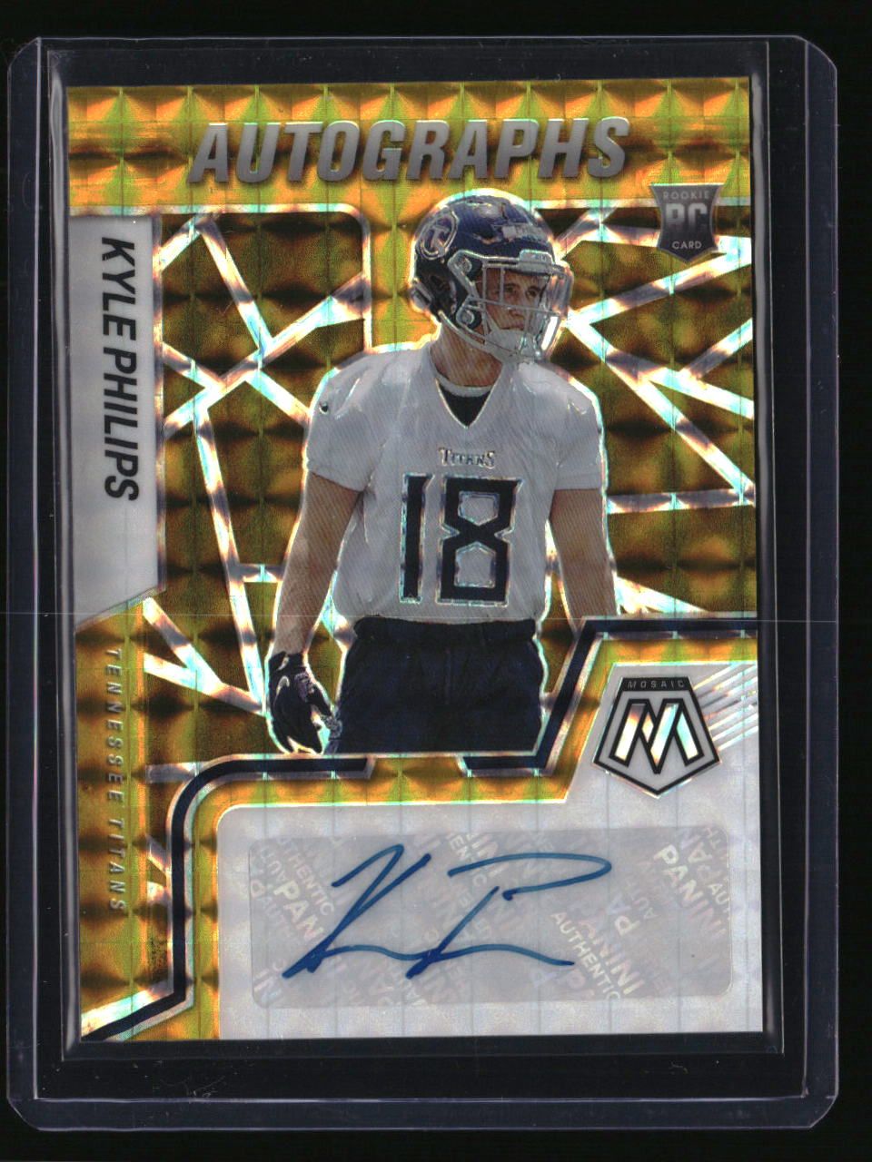 2022 Panini Mosaic Kyle Philips Rookie Autographs Mosaic Gold #/10