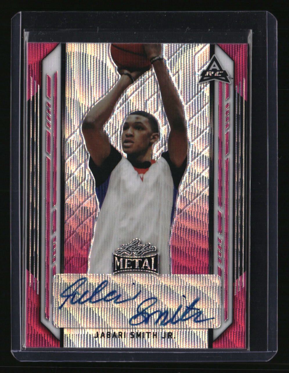 2021-22 Leaf Metal Jabari Smith Jr. Pink Wave #/20