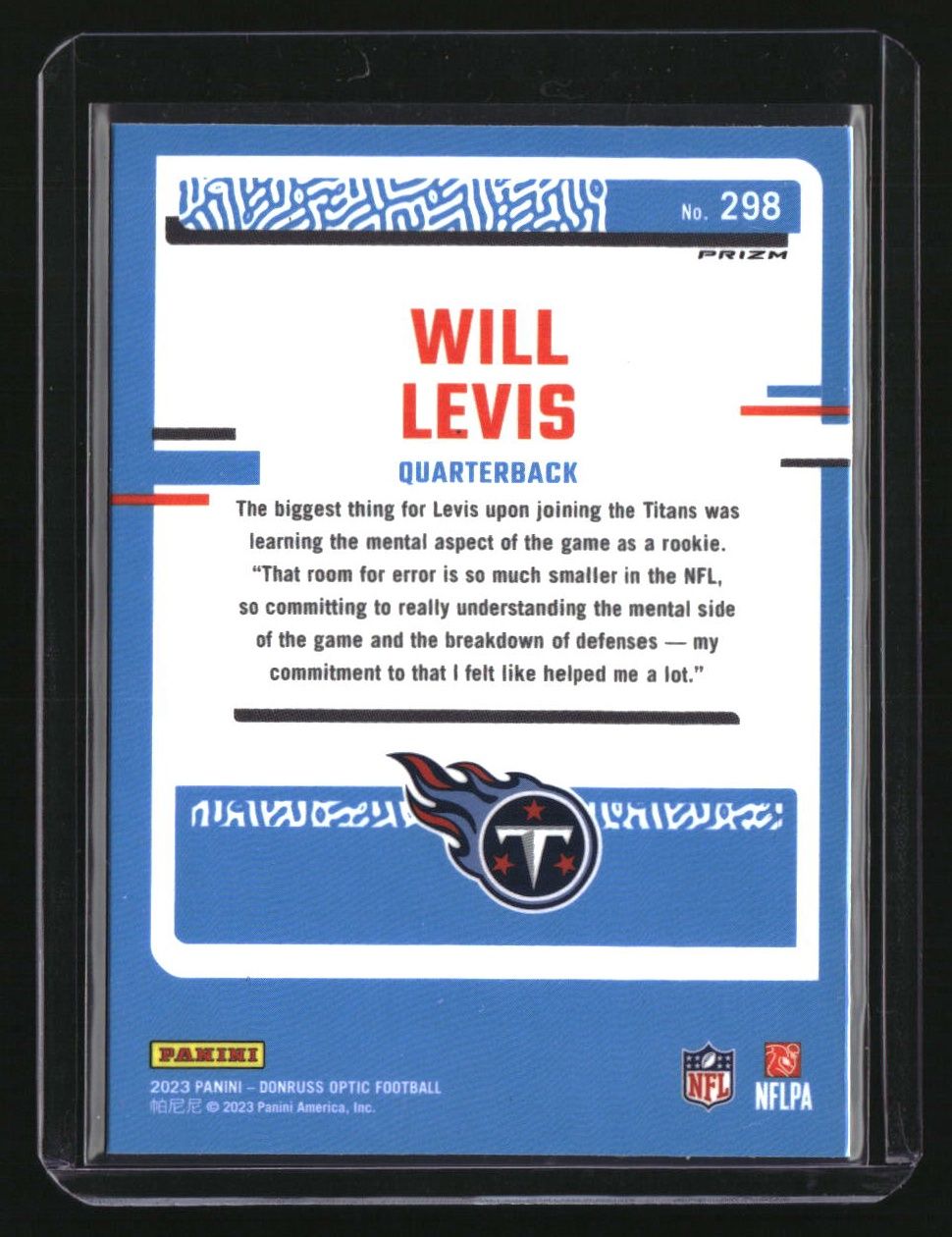 2023 Donruss Optic Will Levis Stars