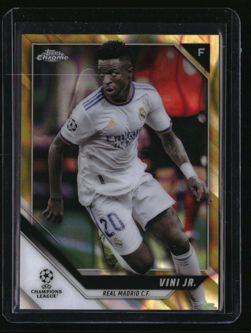 2021-22 Topps Chrome UEFA Champions League Vini Jr. Gold Lava Refractor