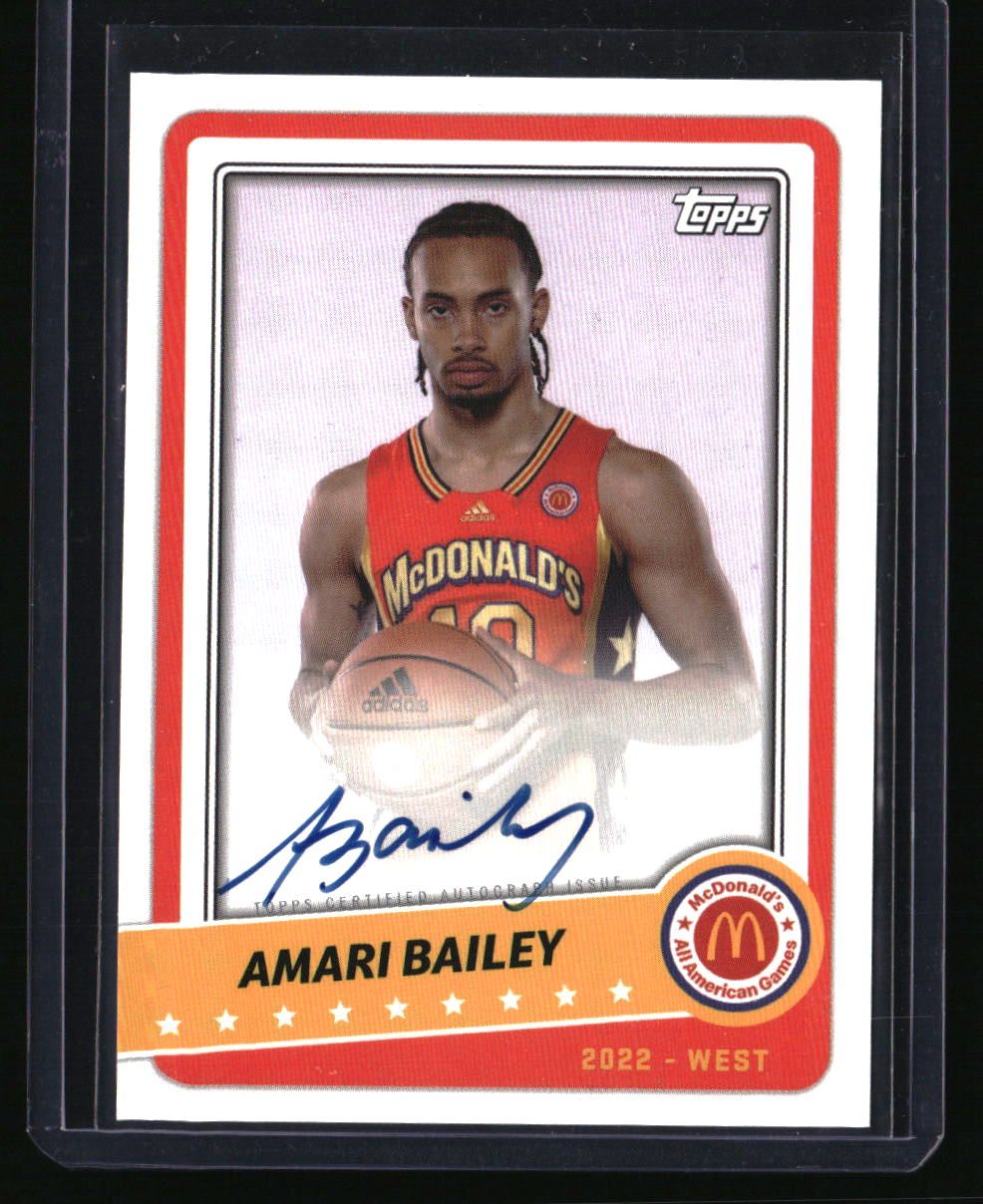 2022 Topps Chrome McDonald&#39;s All American Amari Bailey Gameday Paper Autographs