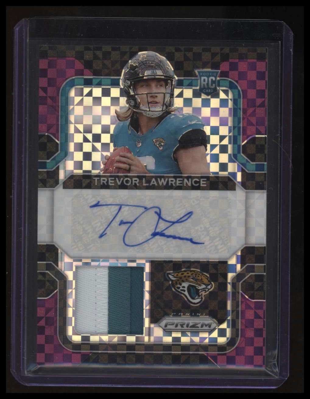 2021 Panini Prizm Trevor Lawrence Rookie Patch Autographs Purple Power #/49