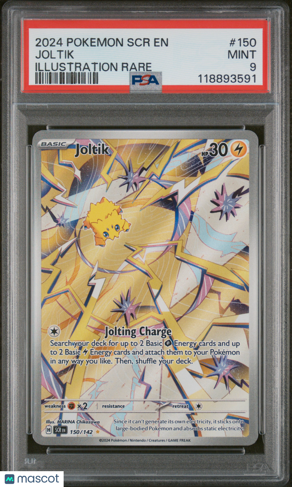 2024 Pokemon Scr En-Stellar Crown Joltik Illustration Rare PSA 9