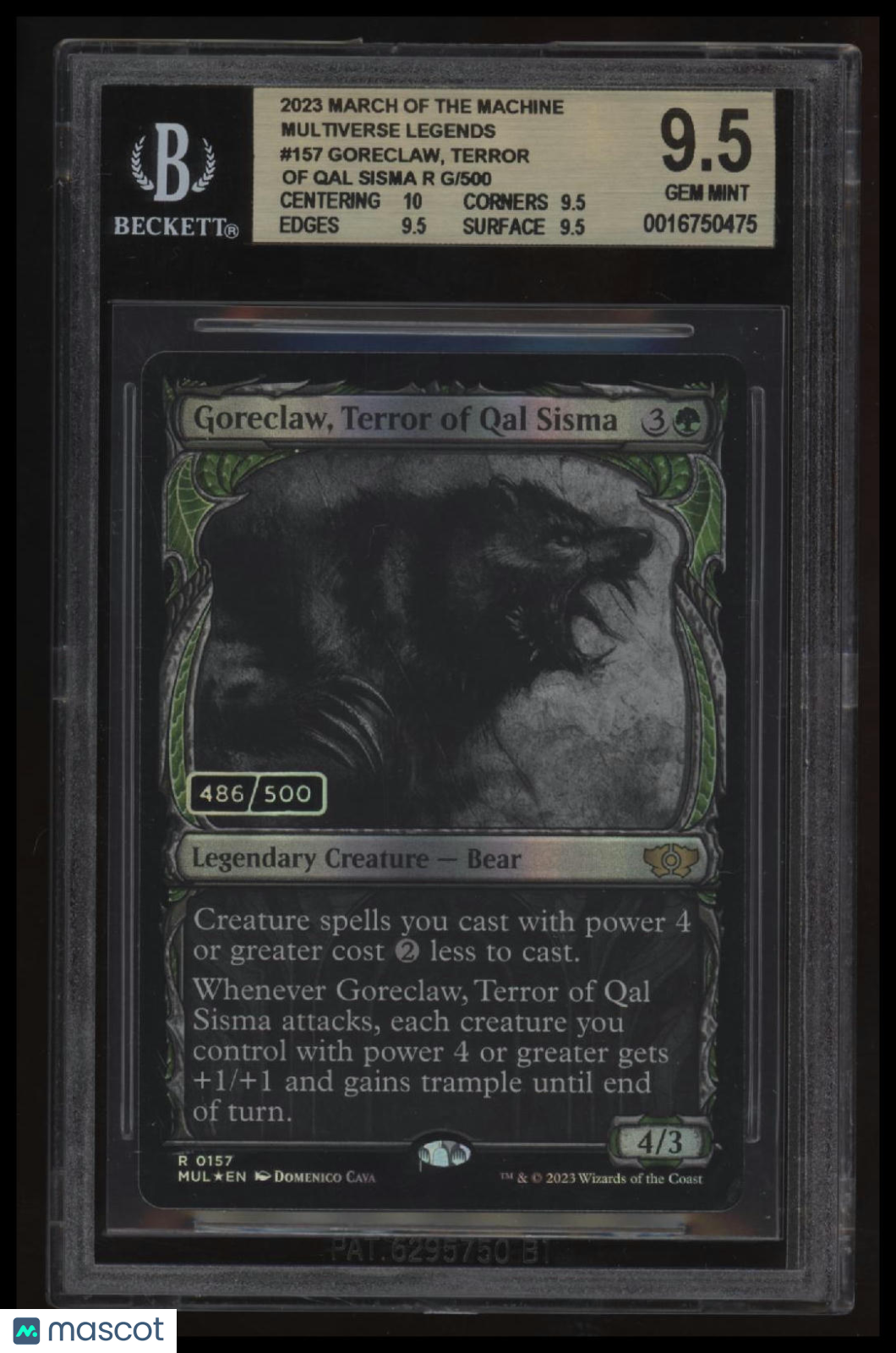 2023 MTG March of the Machine Goreclaw Terror of Qal Sisma #/500 BGS 9.5