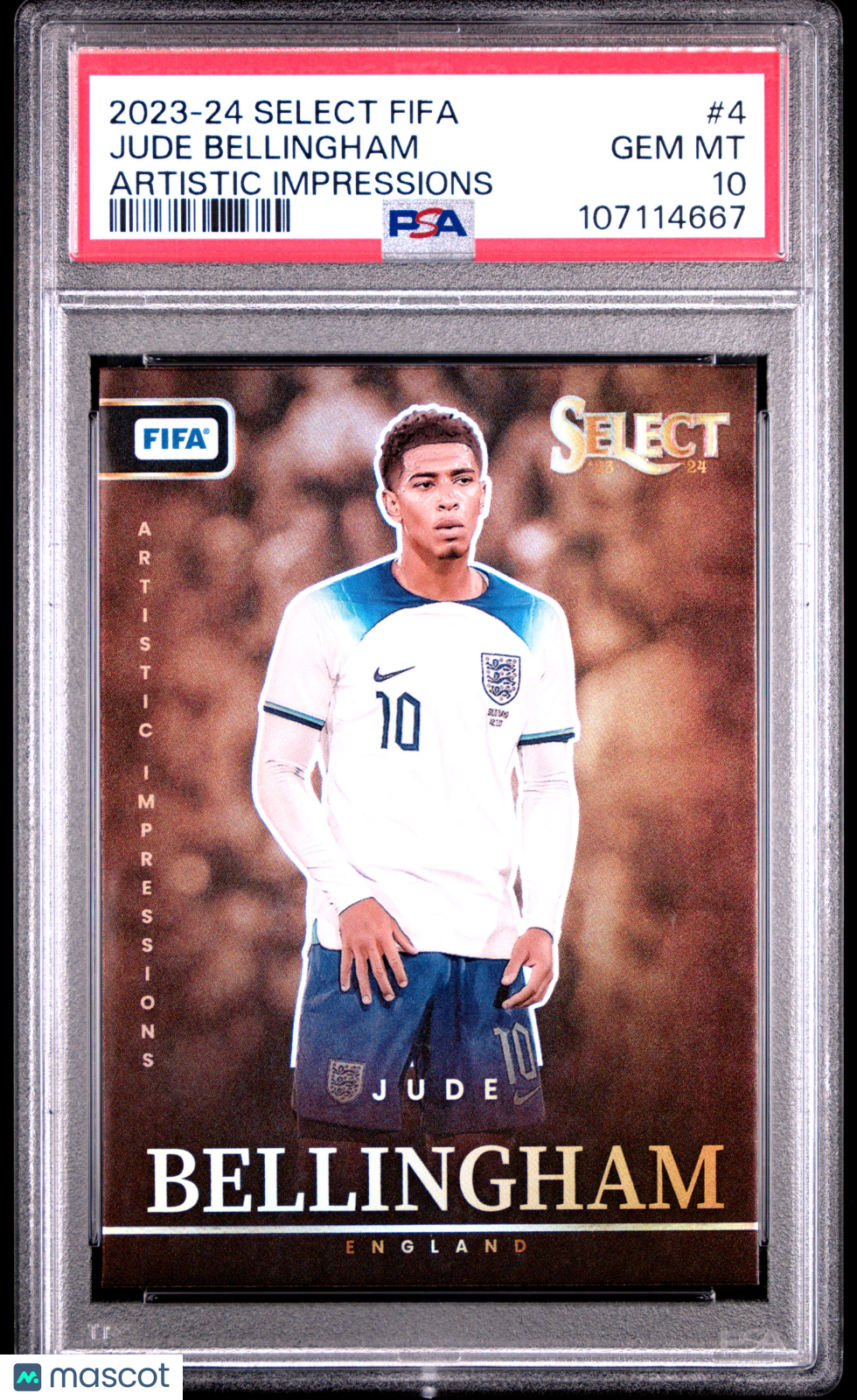 2023-24 Panini Select Fifa Artistic Impressions Jude Bellingham PSA 10