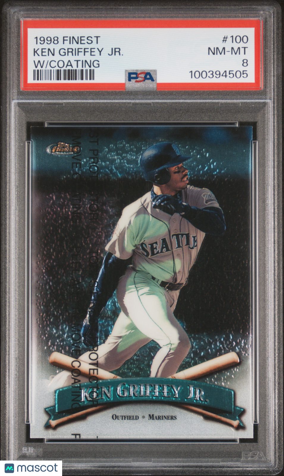 1998 Finest Ken Griffey Jr. W/Coating PSA 8