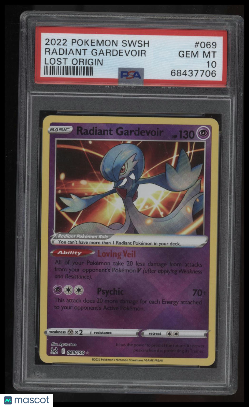 2022 Pokemon Sword &amp; Shield Lost Origin Radiant Gardevoir PSA 10 68437706