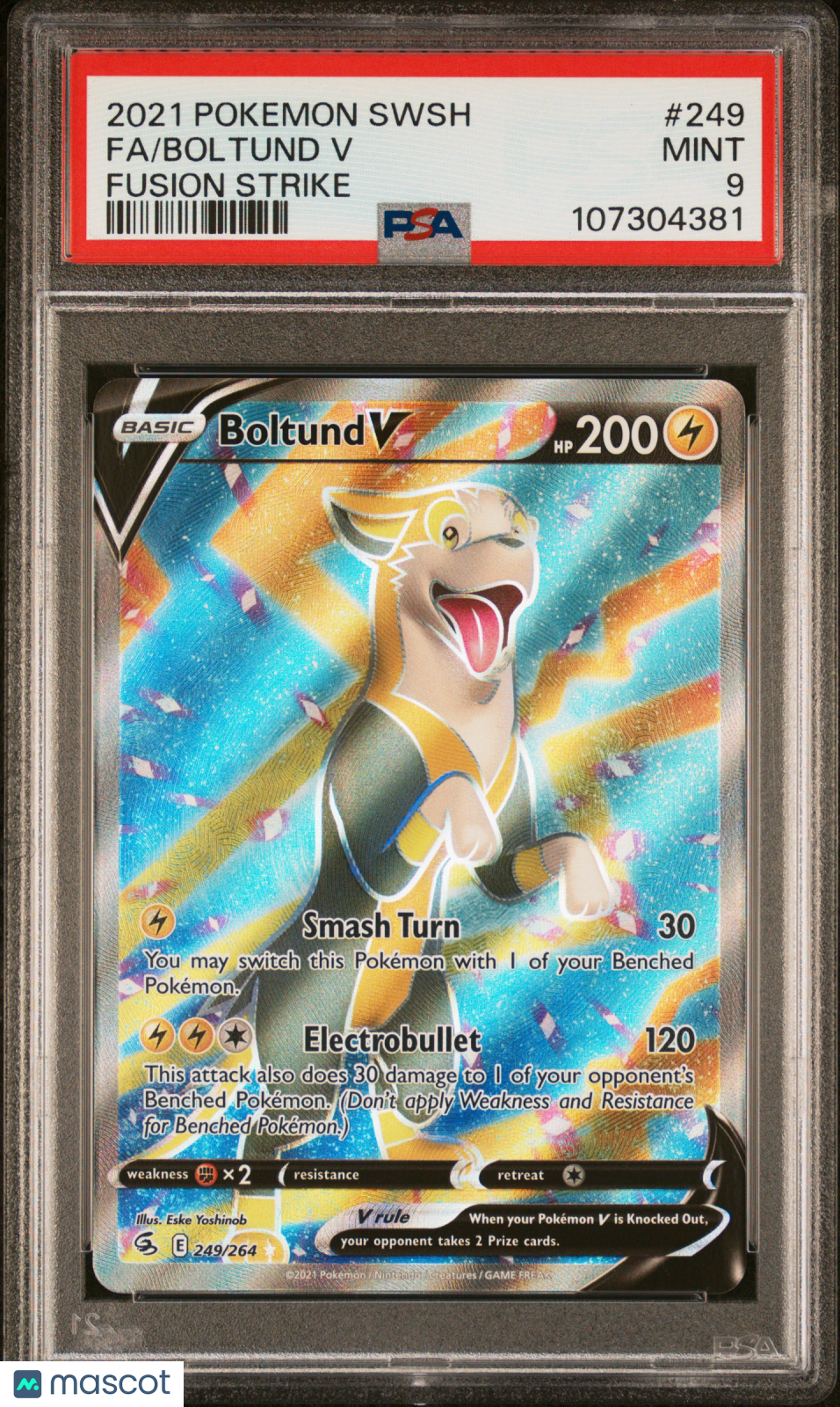 2021 Pokemon Sword & Shield Fusion Strike Fa/Boltund V Fusion Strike PSA 9