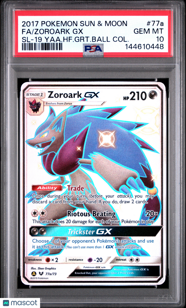 2017 Pokemon Sun & Moon Shining Legends Fa/Zoroark Gx Sl-19 PSA 10