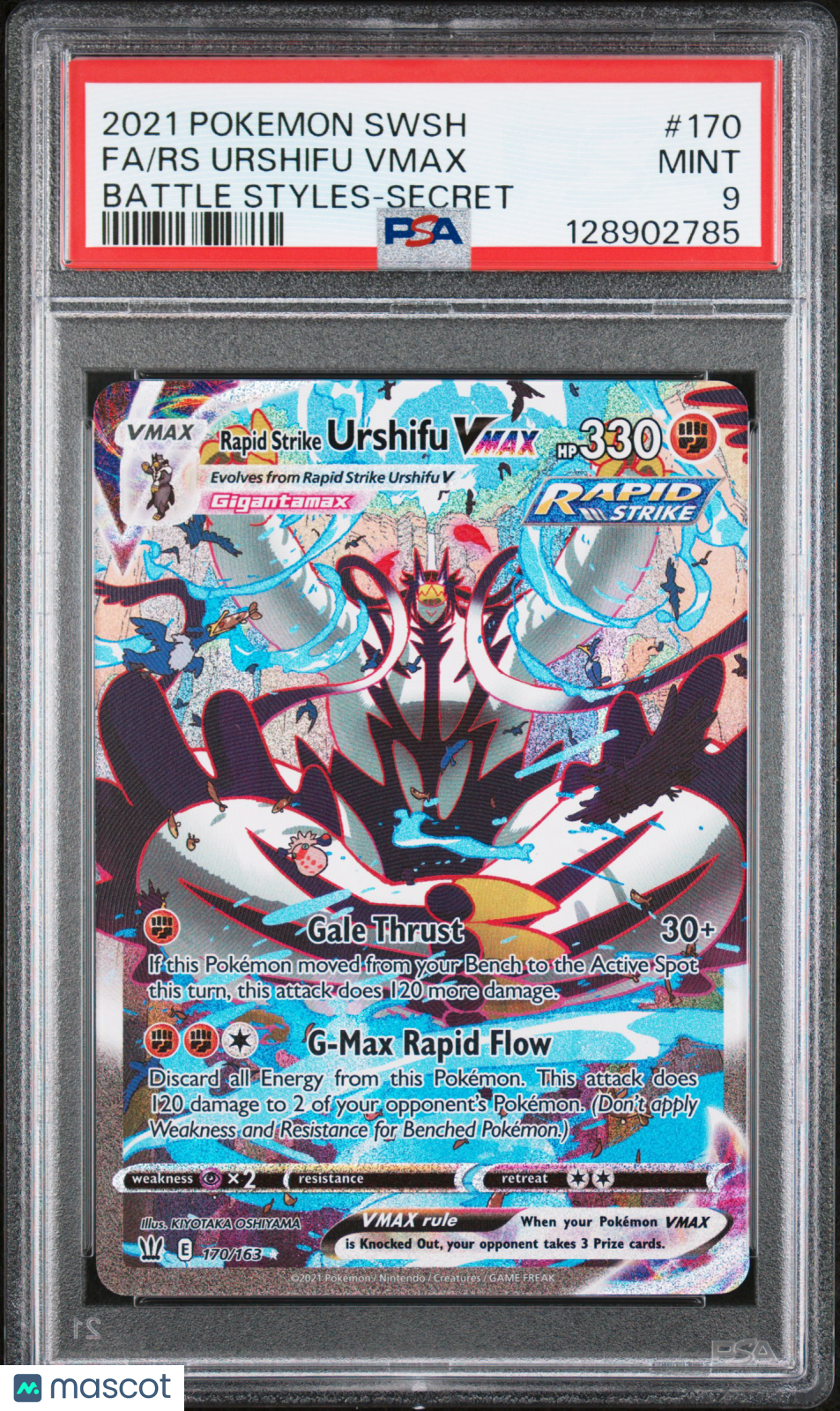 2021 Pokemon Sword & Shield Battle Styles Fa/Rs Urshifu Vmax Secret PSA 9