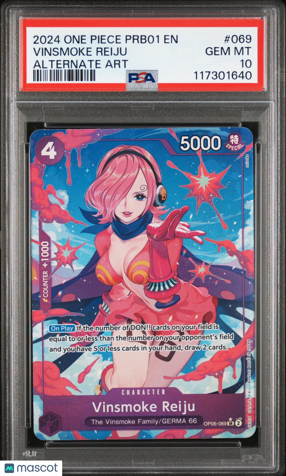 2024 One Piece Prb01-Premium Booster -The Best- Vinsmoke Reiju Alt Art PSA 10