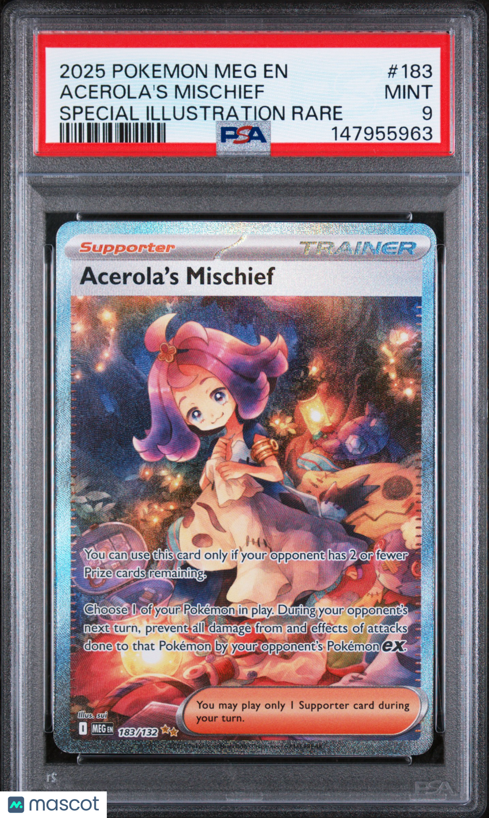 2025 Pokemon Mega Evolution Acerola's Mischief Special Illustration Rare PSA 9