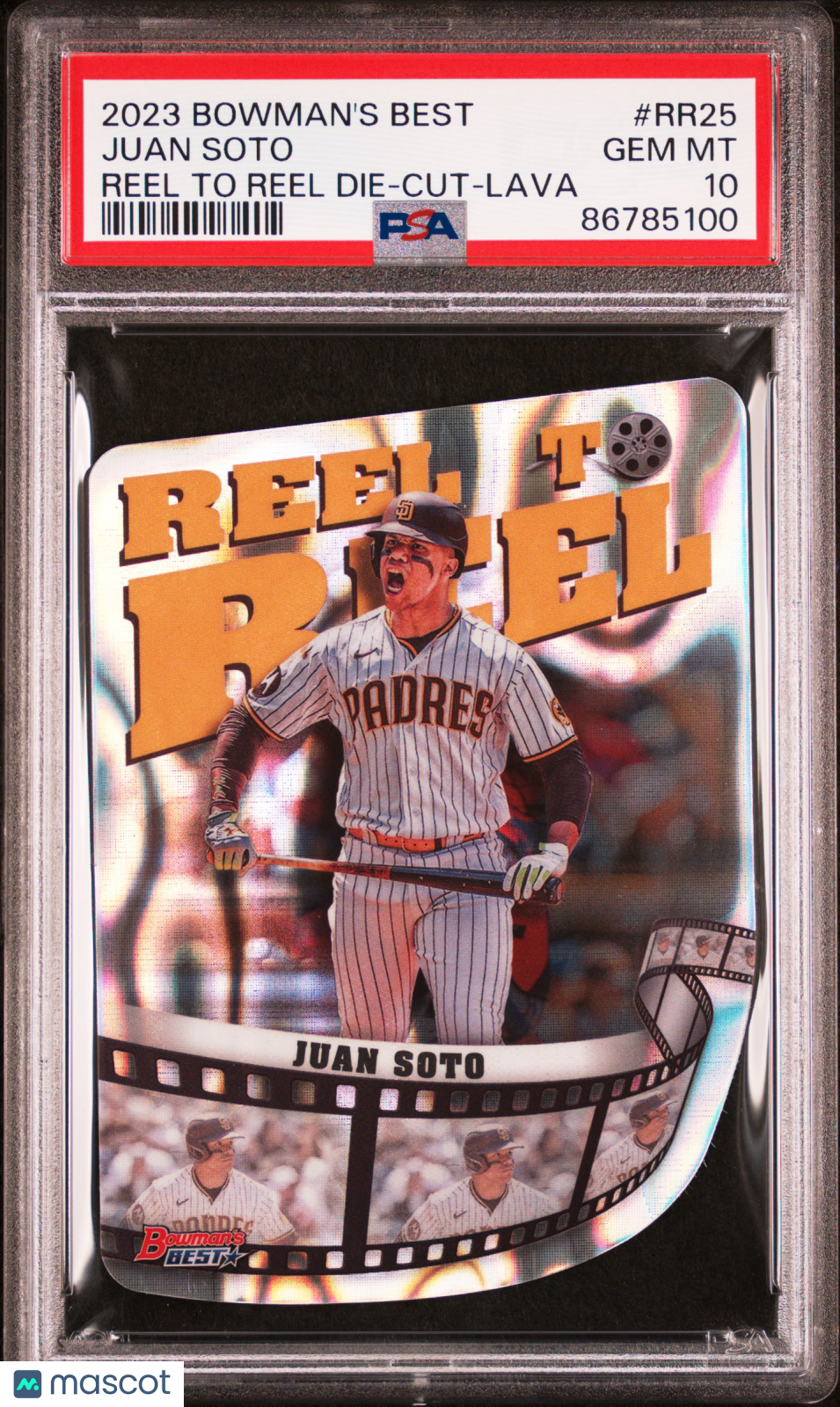 2023 Bowman&#39;S Best #RR25 Juan Soto Reel To Reel Die-Cut-Lava PSA 10