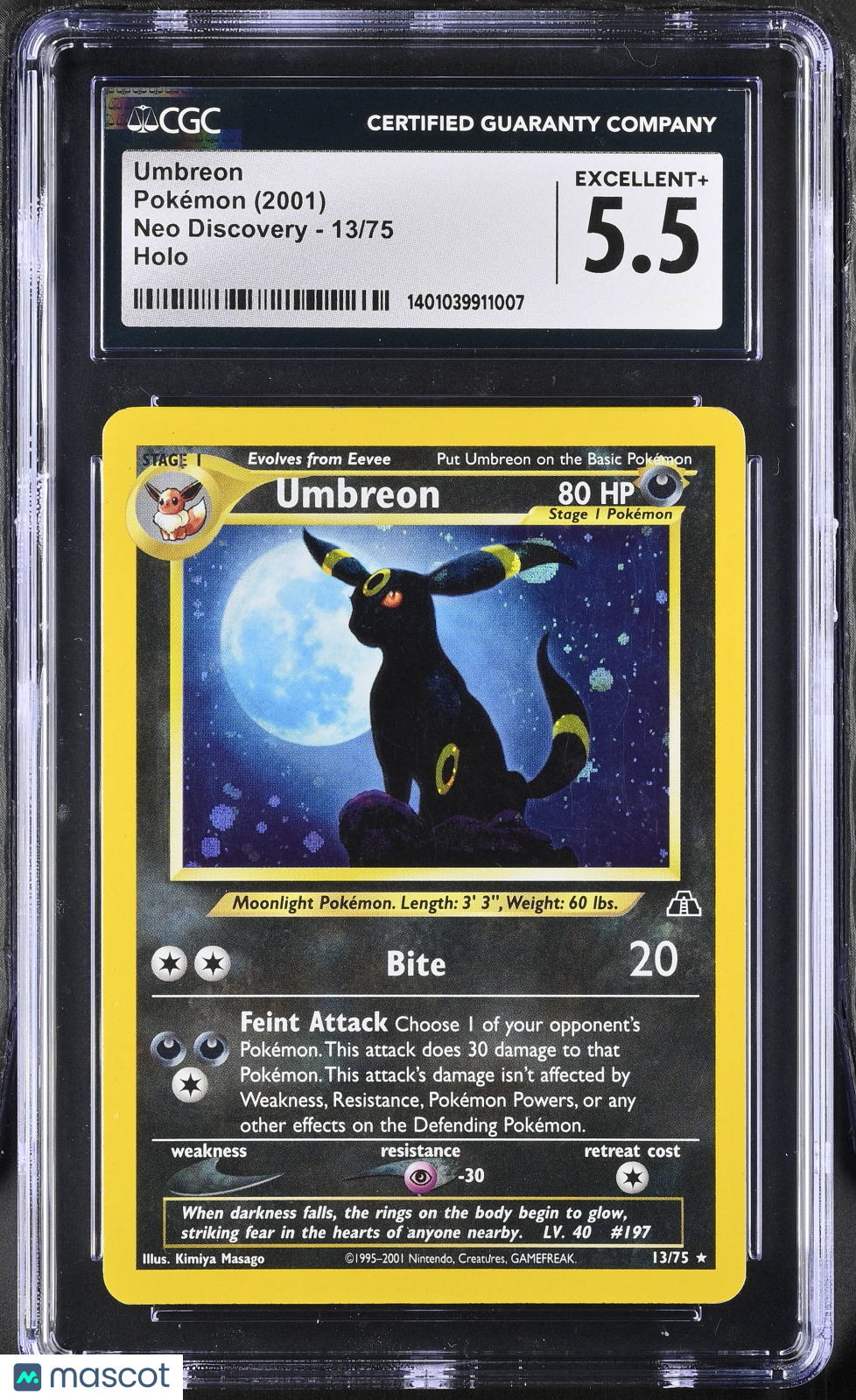 2001 Neo Discovery - Unlimited Umbreon CGC 5.5