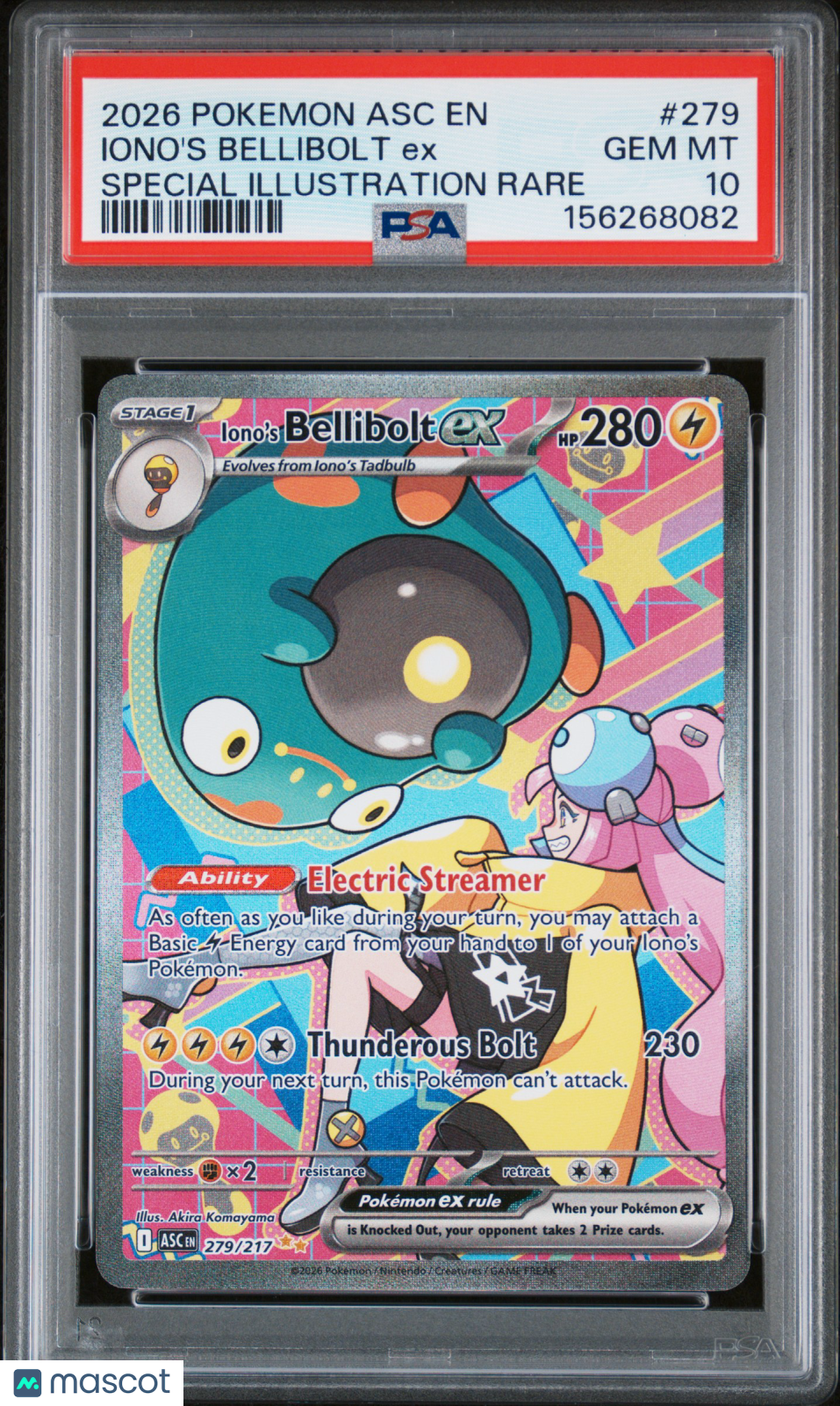 2026 Pokemon Ascended Heroes Iono's Bellibolt Ex SIR PSA 10