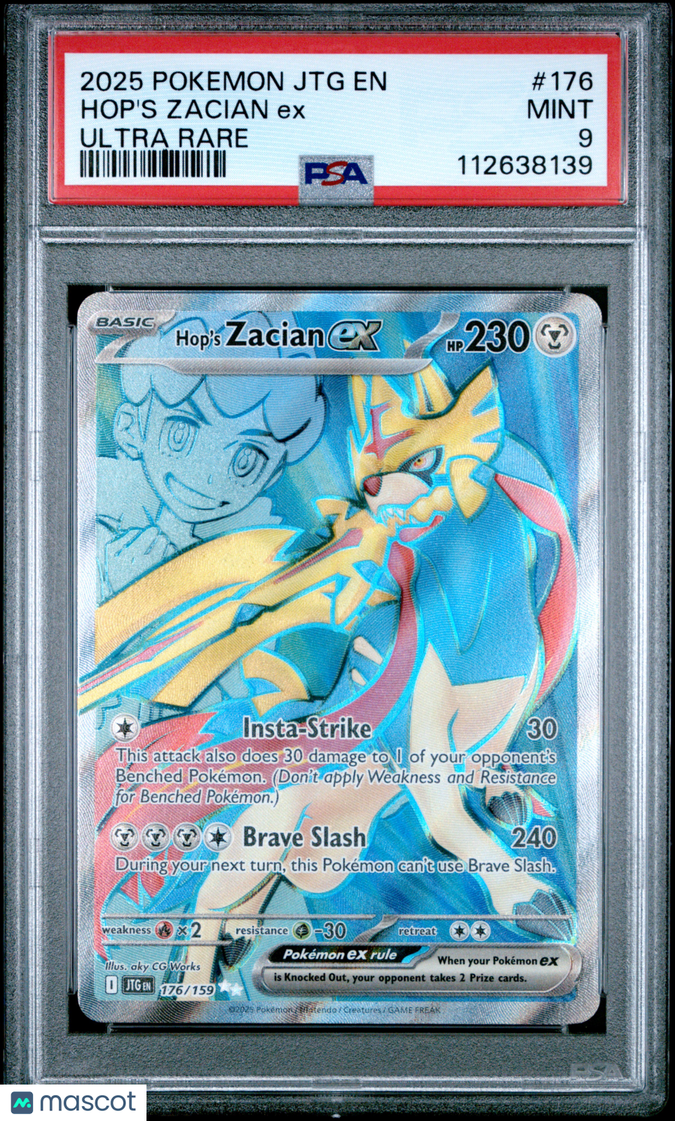 2025 Pokemon Jtg En-Journey Together Hop'S Zacian Ex Ultra Rare PSA 9