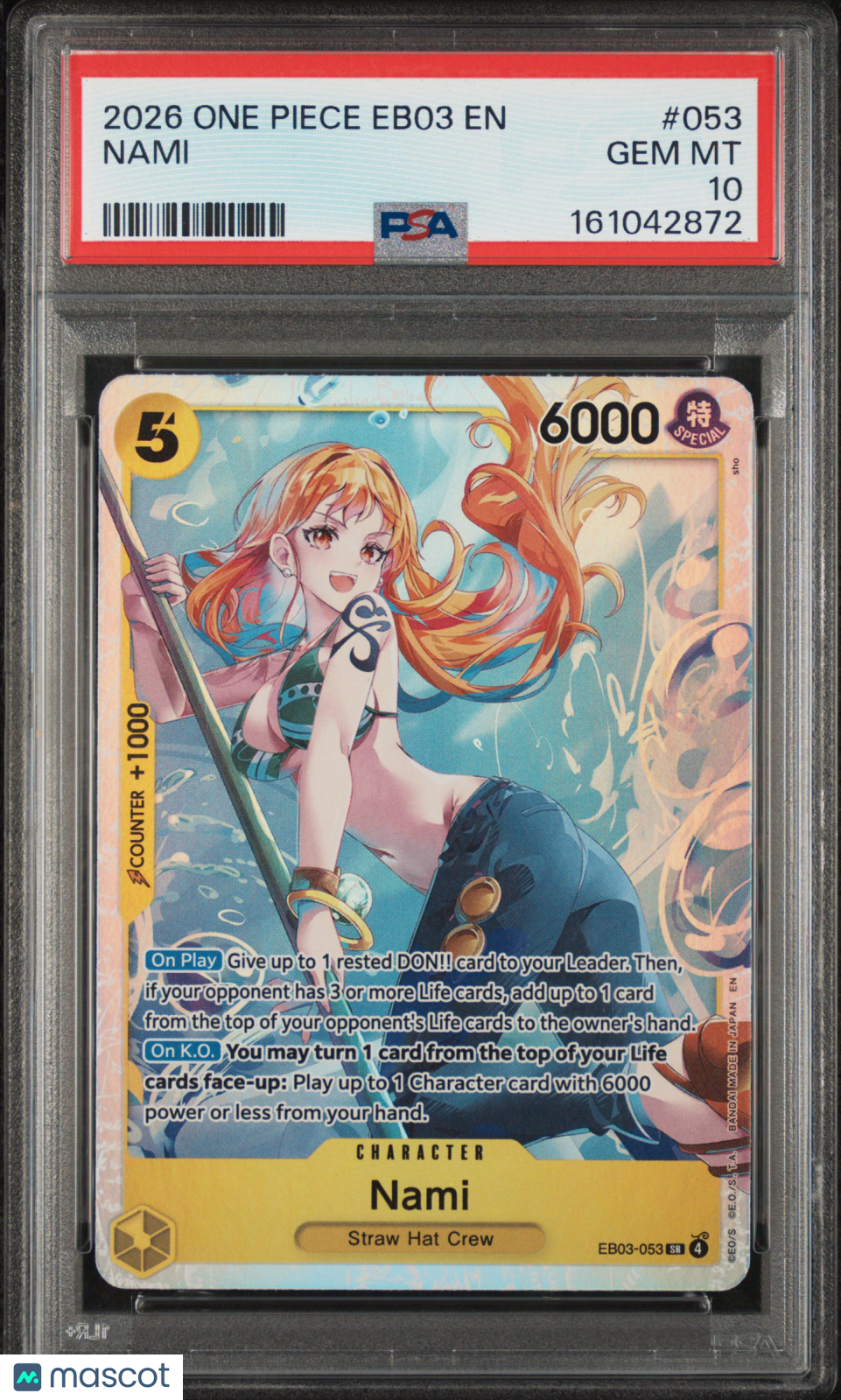 2026 One Piece Eb03-Extra Booster -One Piece Heroines Edition- Nami PSA 10