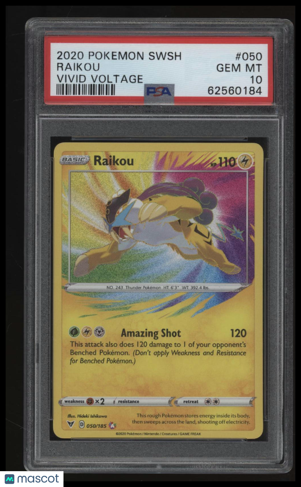 2020 Pokemon Sword & Shield Vivid Voltage Raikou Vivid Voltage PSA 10
