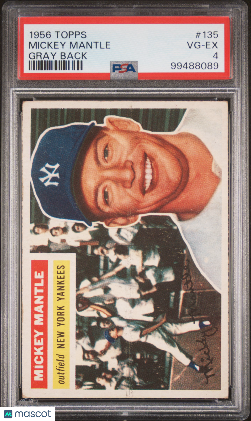 1956 Topps Mickey Mantle Gray Back PSA 4