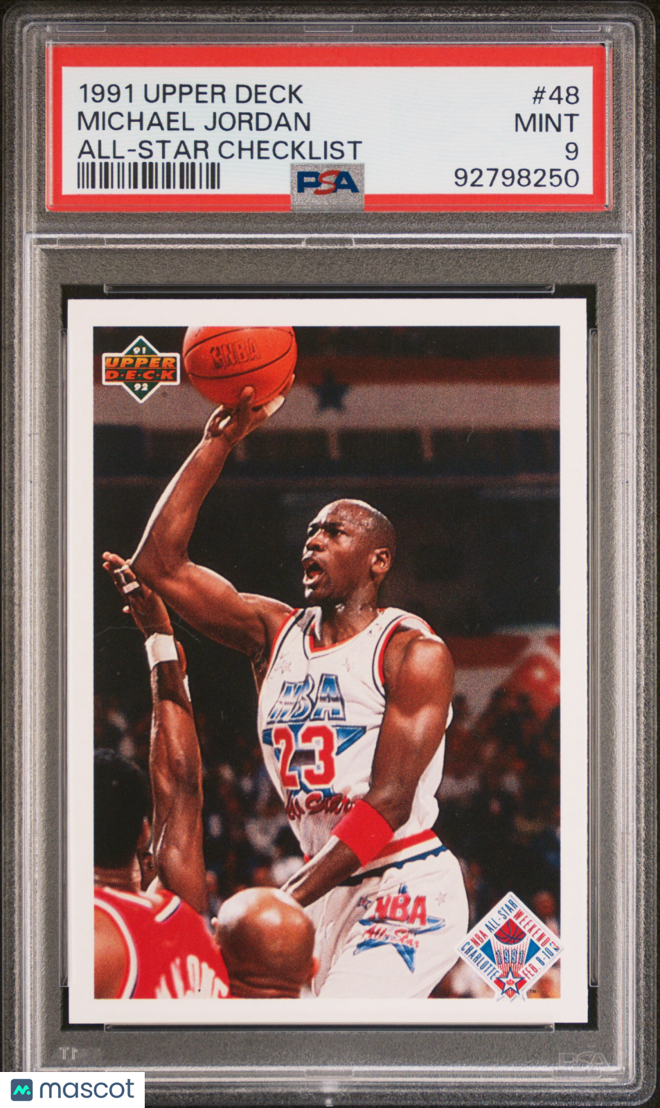 1991 Upper Deck Michael Jordan All-Star Checklist PSA 9