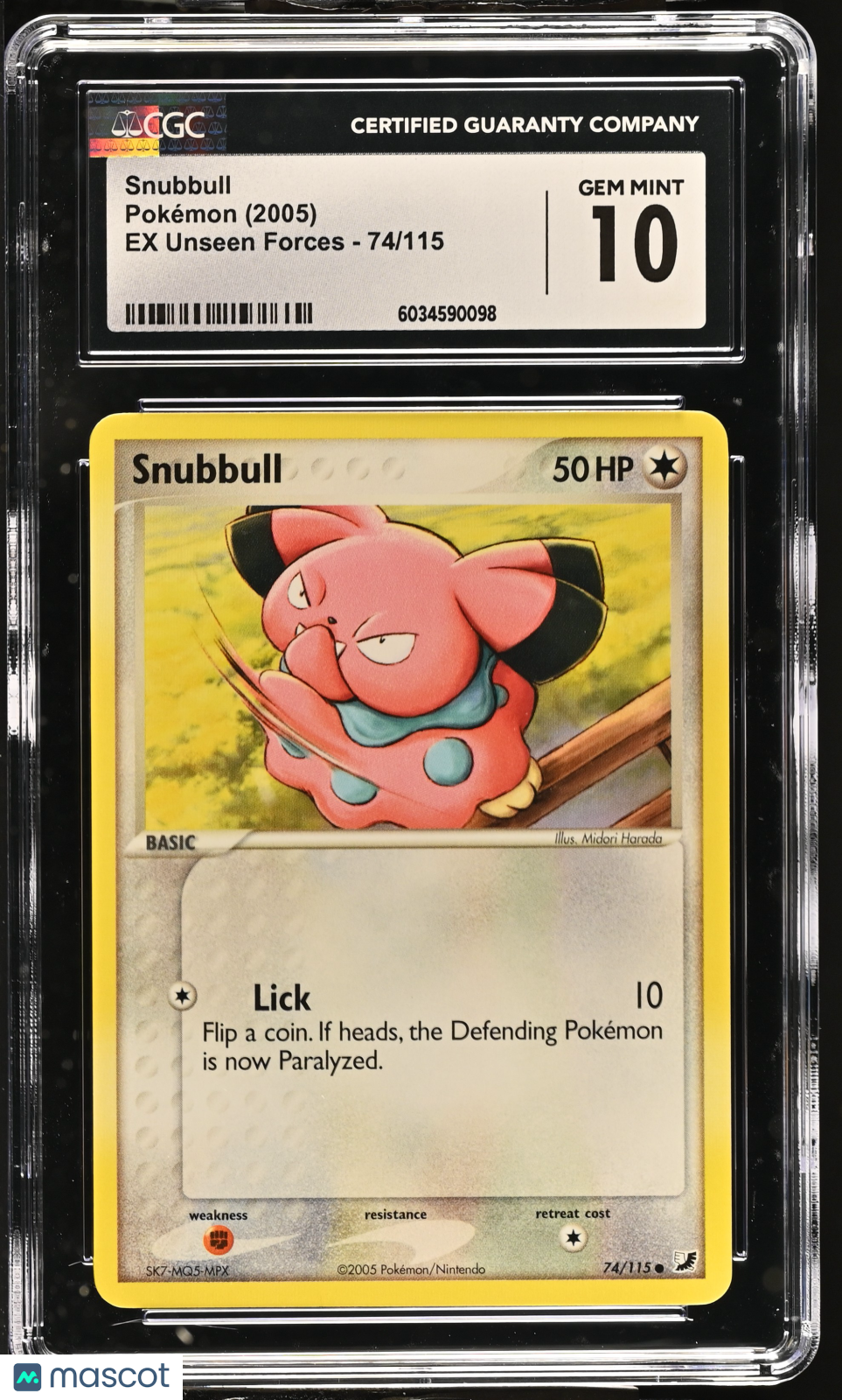 2005 EX Unseen Forces Snubbull CGC 10