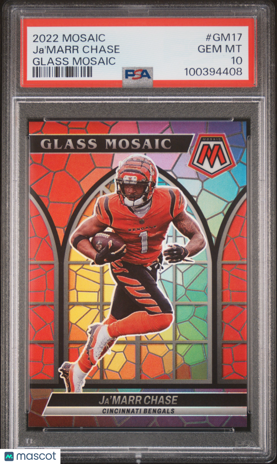 2022 Panini Mosaic Glass Mosaic Ja&#39;Marr Chase Glass Mosaic PSA 10