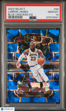 2023 Panini Select Lebron James Blue Cracked Ice PSA 10