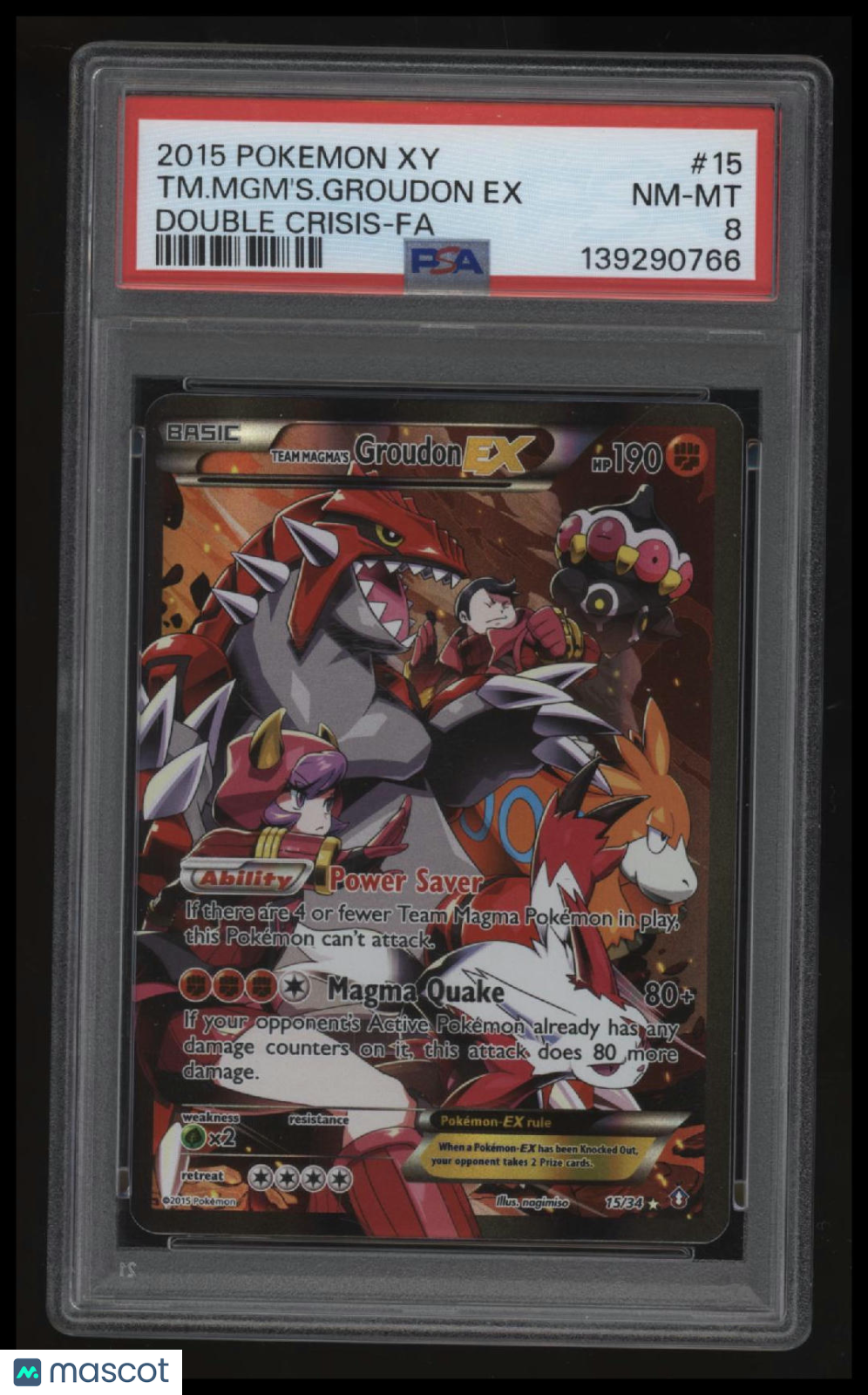 2015 Pokemon Xy Double Crisis Tm.Mgm'S.Groudon Ex Double Crisis-Fa PSA 8