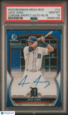2023 Bowman Chrome Prospect Autographs Jace Jung Blue Ref PSA 10