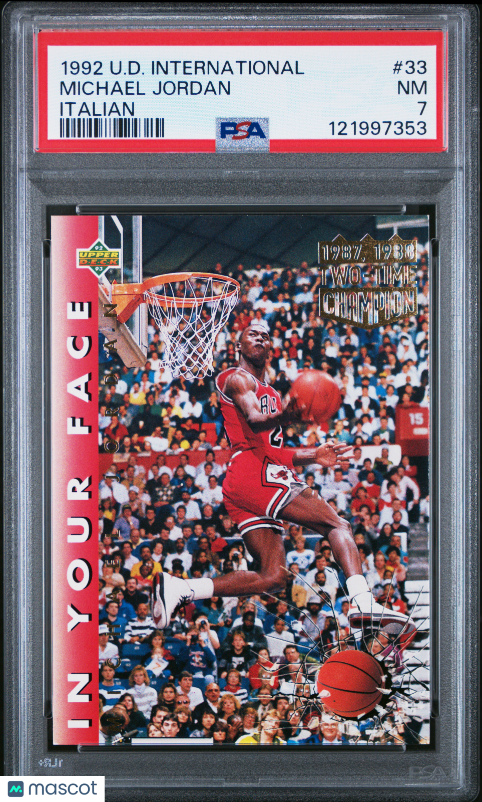 1992 Upper Deck International Michael Jordan Italian PSA 7