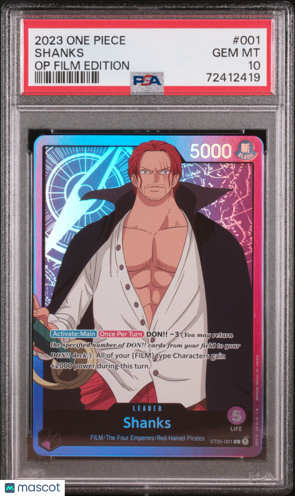 2023 One Piece Starter Deck St05-One Piece Film Edition Shanks PSA 10