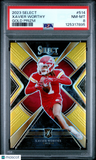 2023 Panini Select Xavier Worthy Gold Prizm PSA 8