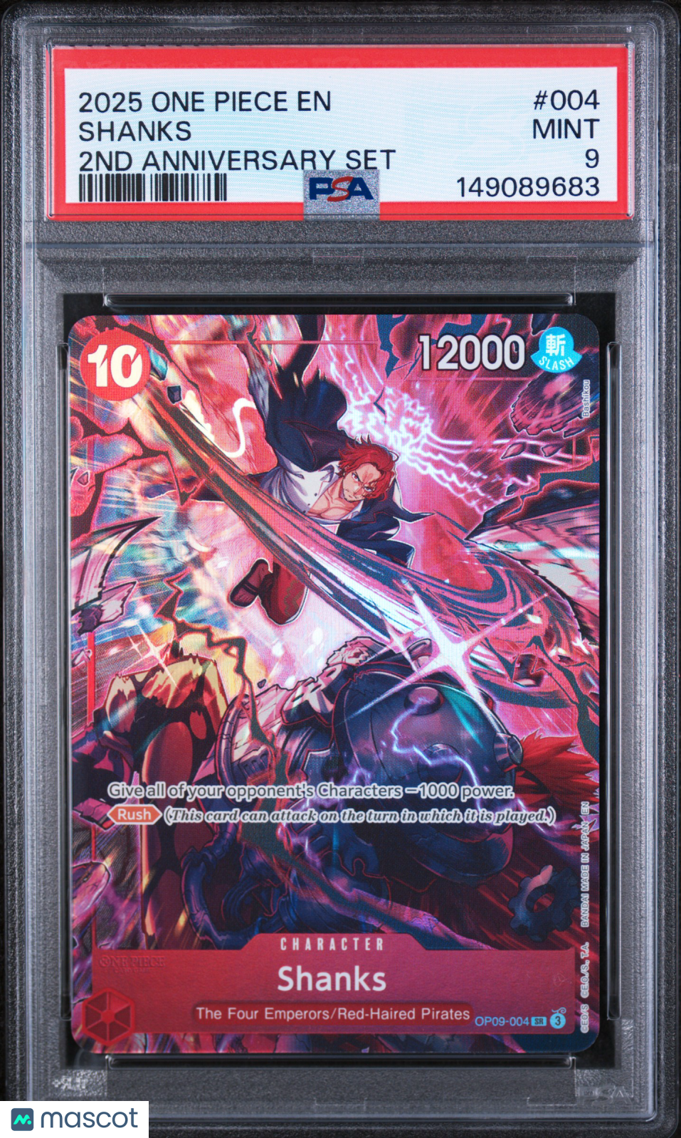 2025 One Piece English Version 2nd Anniversary Set Shanks PSA 9