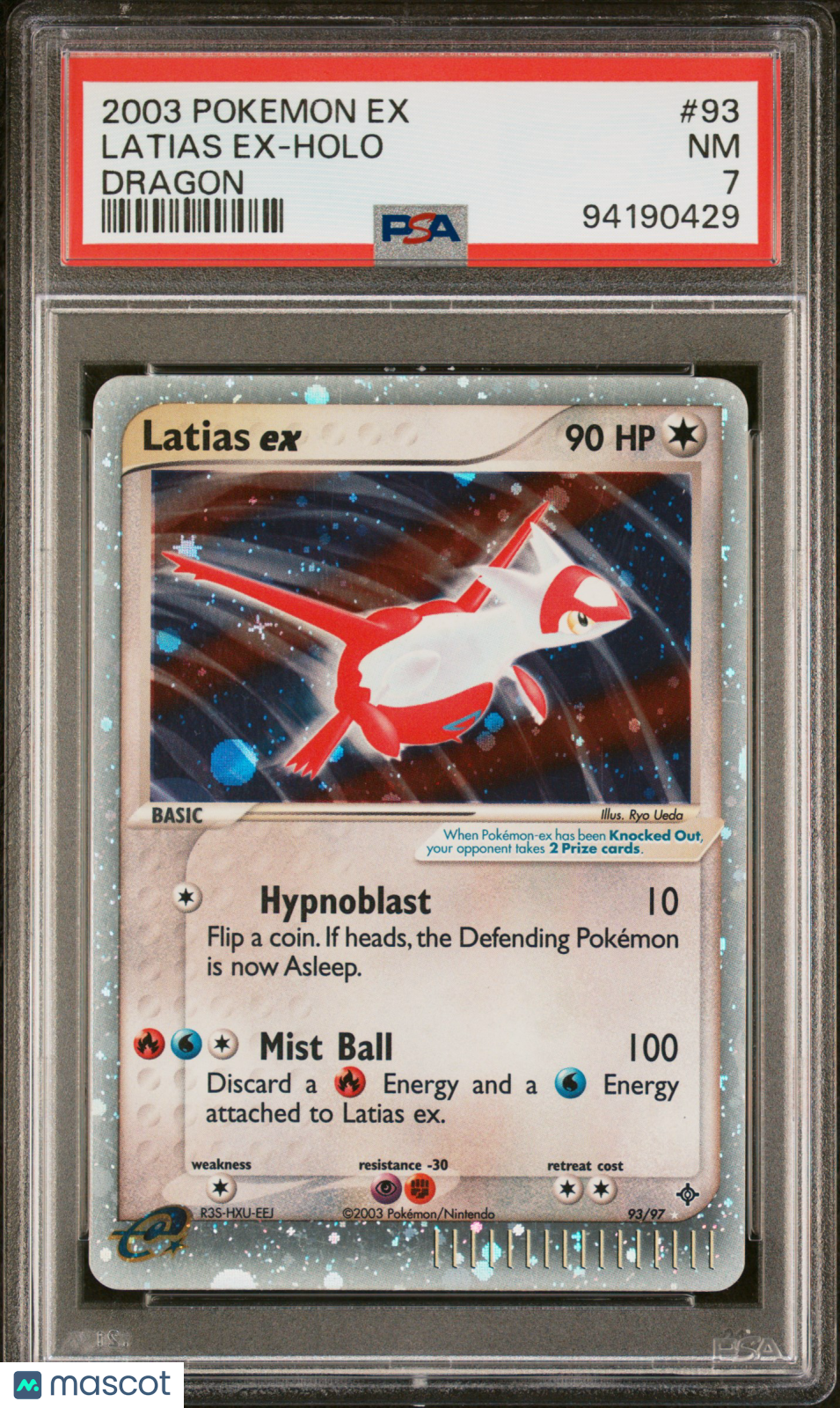 2003 Pokemon Ex Dragon Latias Ex-Holo Dragon PSA 7