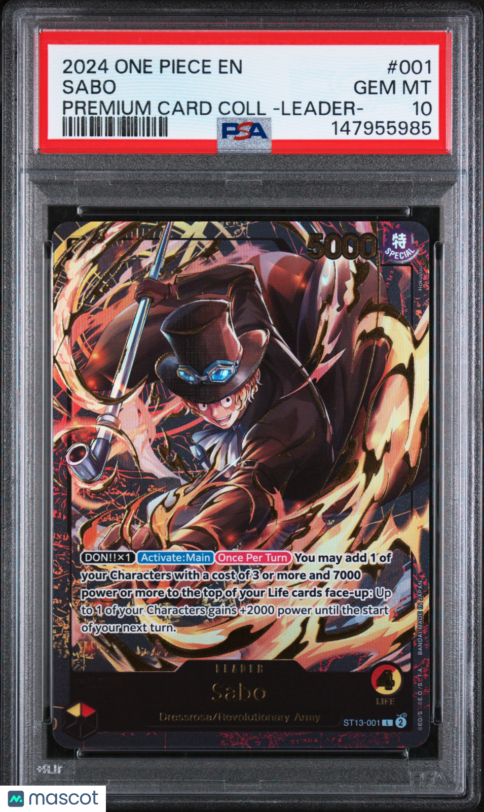 2024 One Piece Premium Card Collection -Leader Collection- Sabo PSA 10