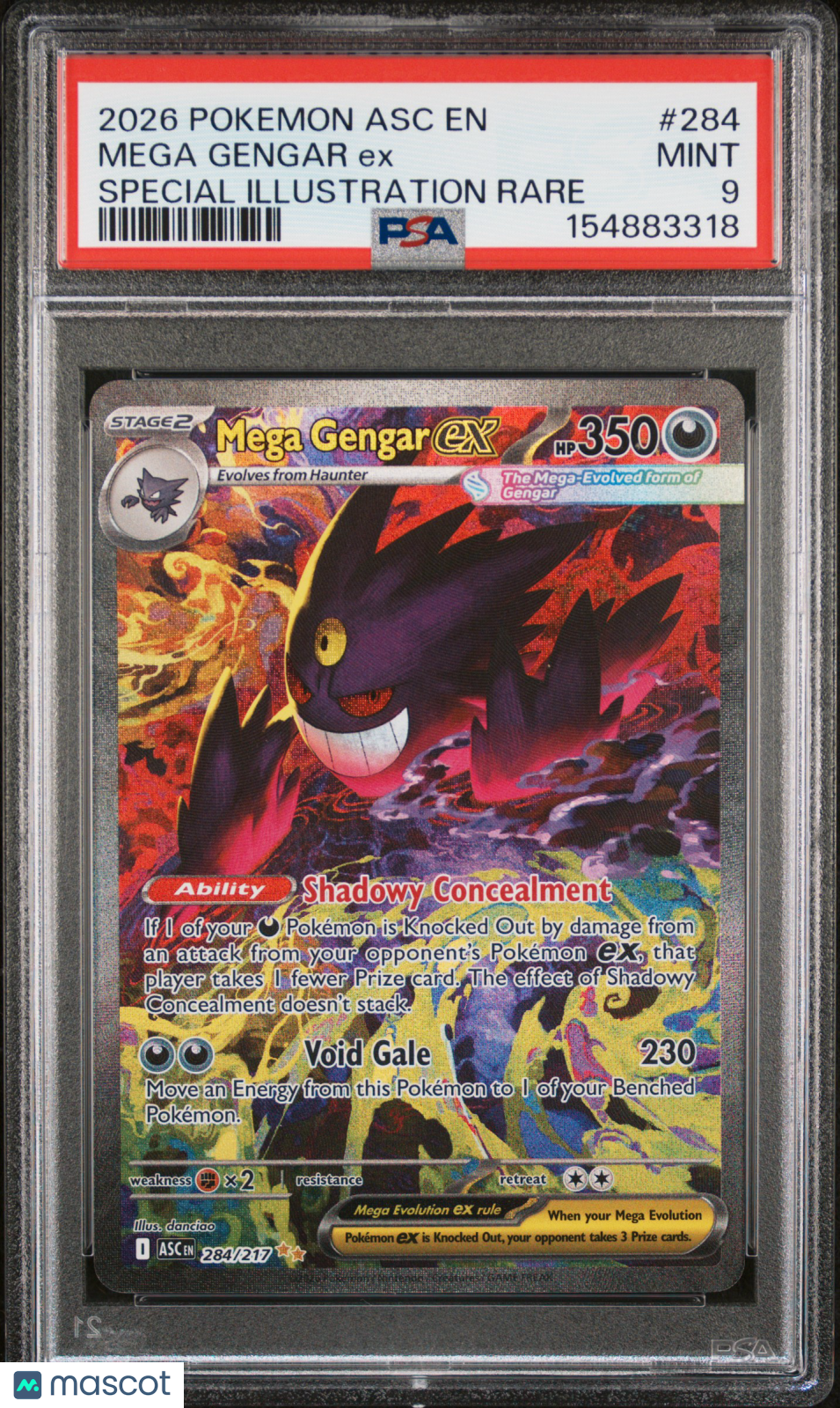 2026 Pokemon Asc En-Ascended Heroes Mega Gengar Ex SIR PSA 9