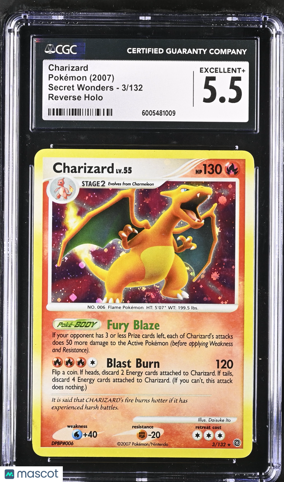 2007 Secret Wonders Charizard CGC 5.5