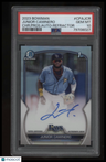 2023 Bowman Chrome Prospect Autographs Junior Caminero Refractor PSA 10