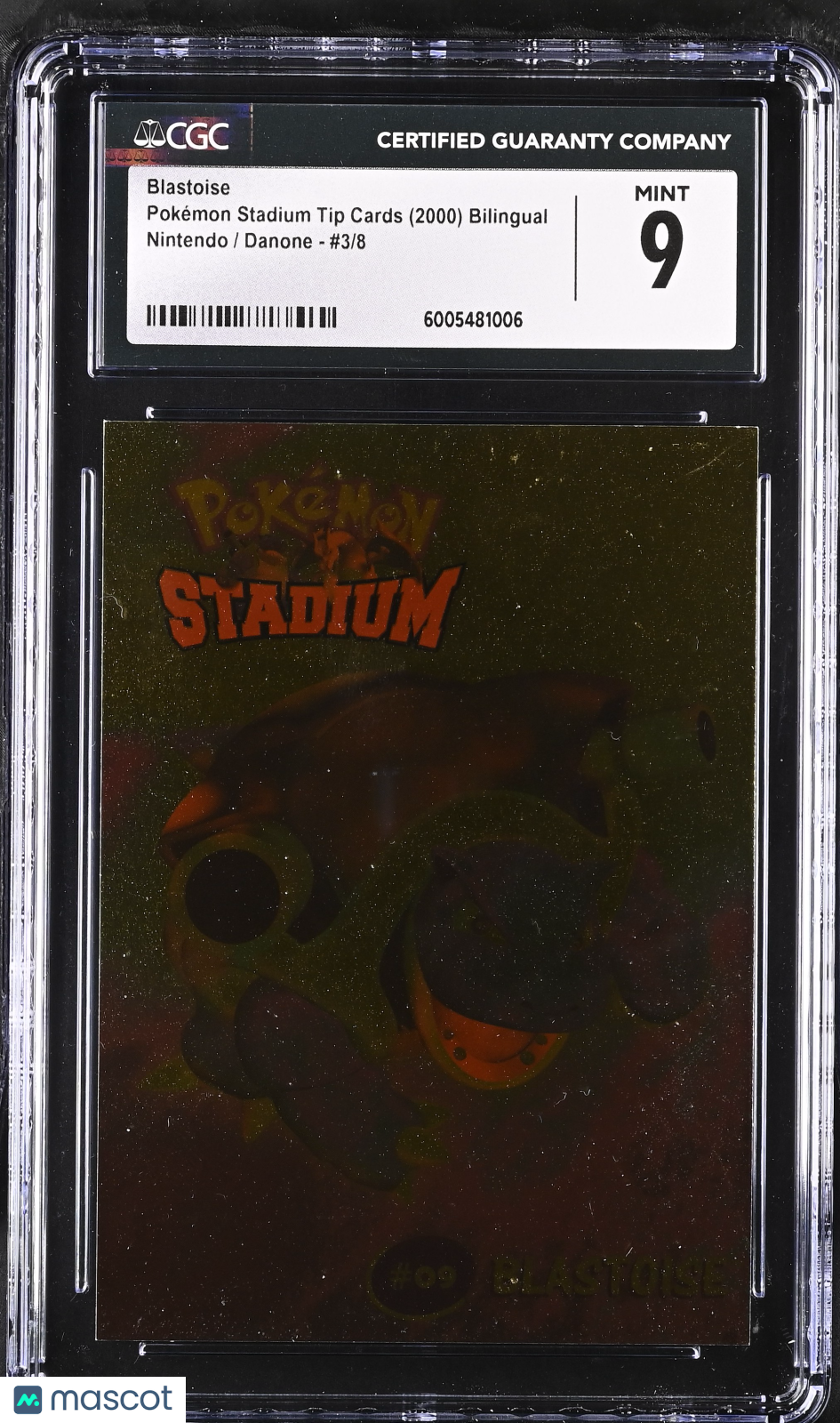 2000 Pokémon Stadium Tip Cards Blastoise CGC 9