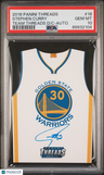2016 Panini Threads Team Threads Die-Cut Stephen Curry D/C-Auto. PSA 10