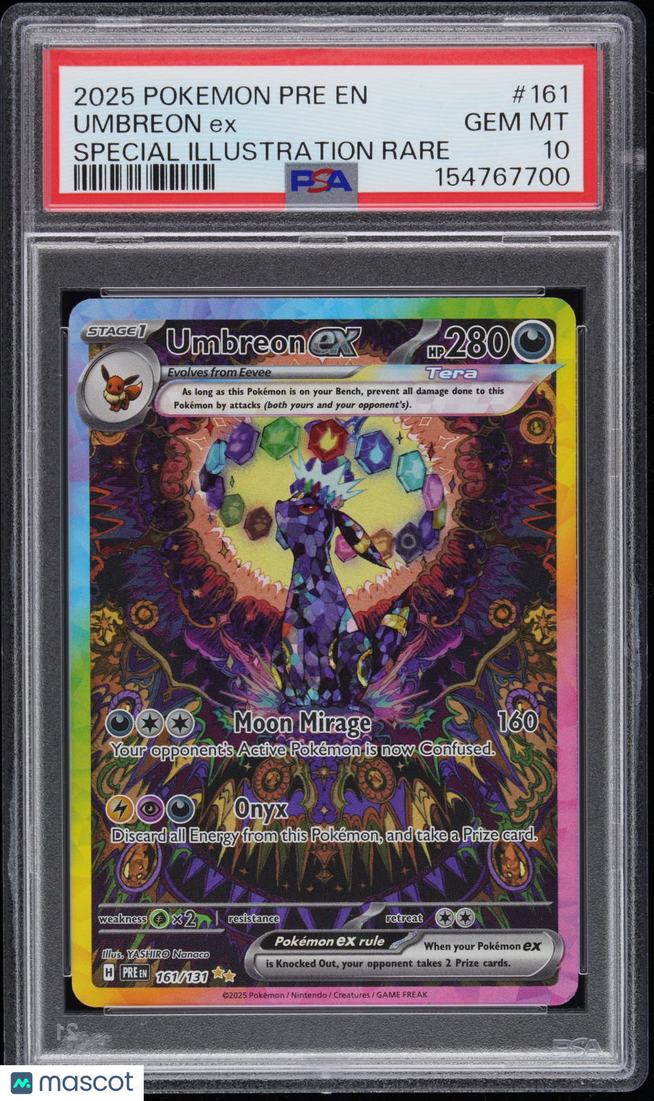 2025 Pokemon Prismatic Evolutions Umbreon Ex Special Illustration Rare