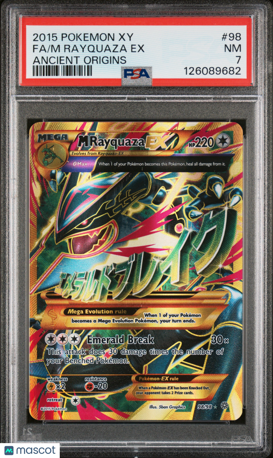 2015 Pokemon Xy Ancient Origins Fa/M Rayquaza Ex Ancient Origins PSA 7