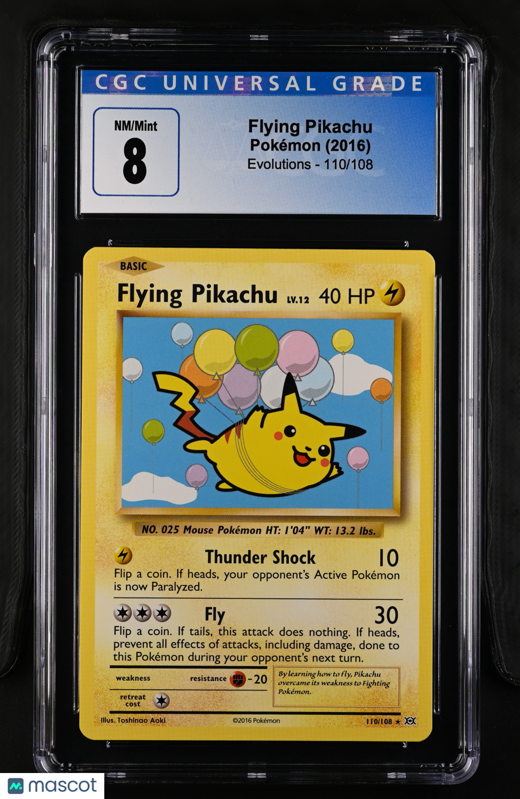 2016 Evolutions Flying Pikachu CGC 8