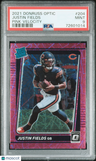 2021 Panini Donruss Optic Justin Fields Pink Velocity PSA 9