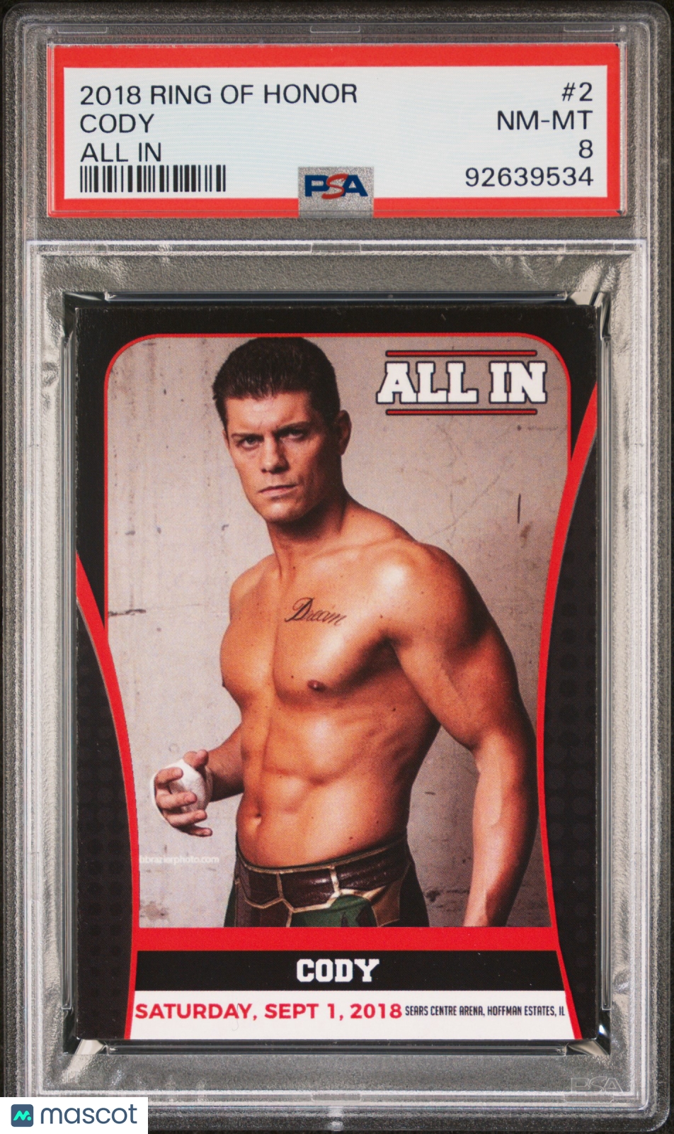 2018 Ring Of Honor All In Cody All In PSA 8