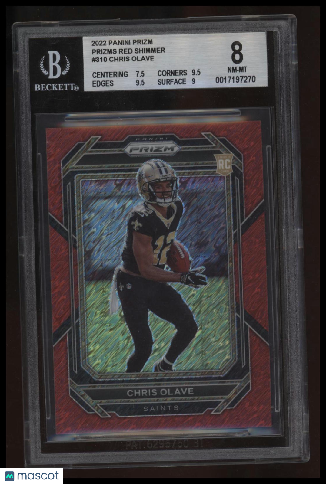 2022 Panini Prizm Prizms Red Shimmer Chris Olave BGS 8.0