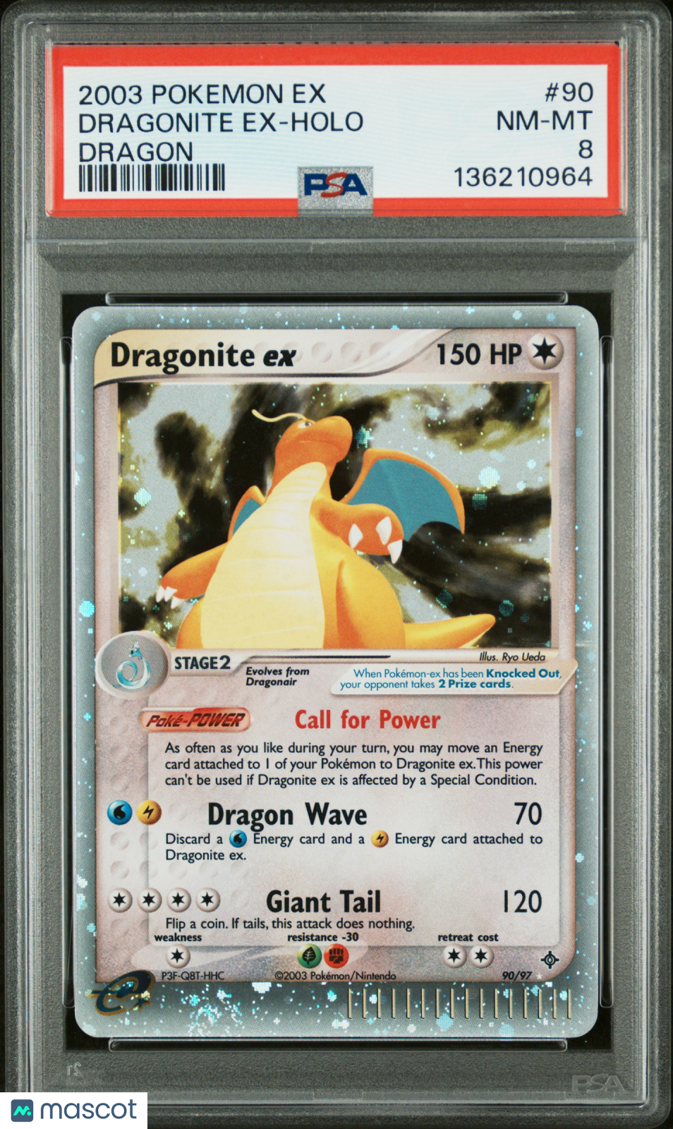 2003 Pokemon Ex Dragon Dragonite Ex-Holo Dragon PSA 8