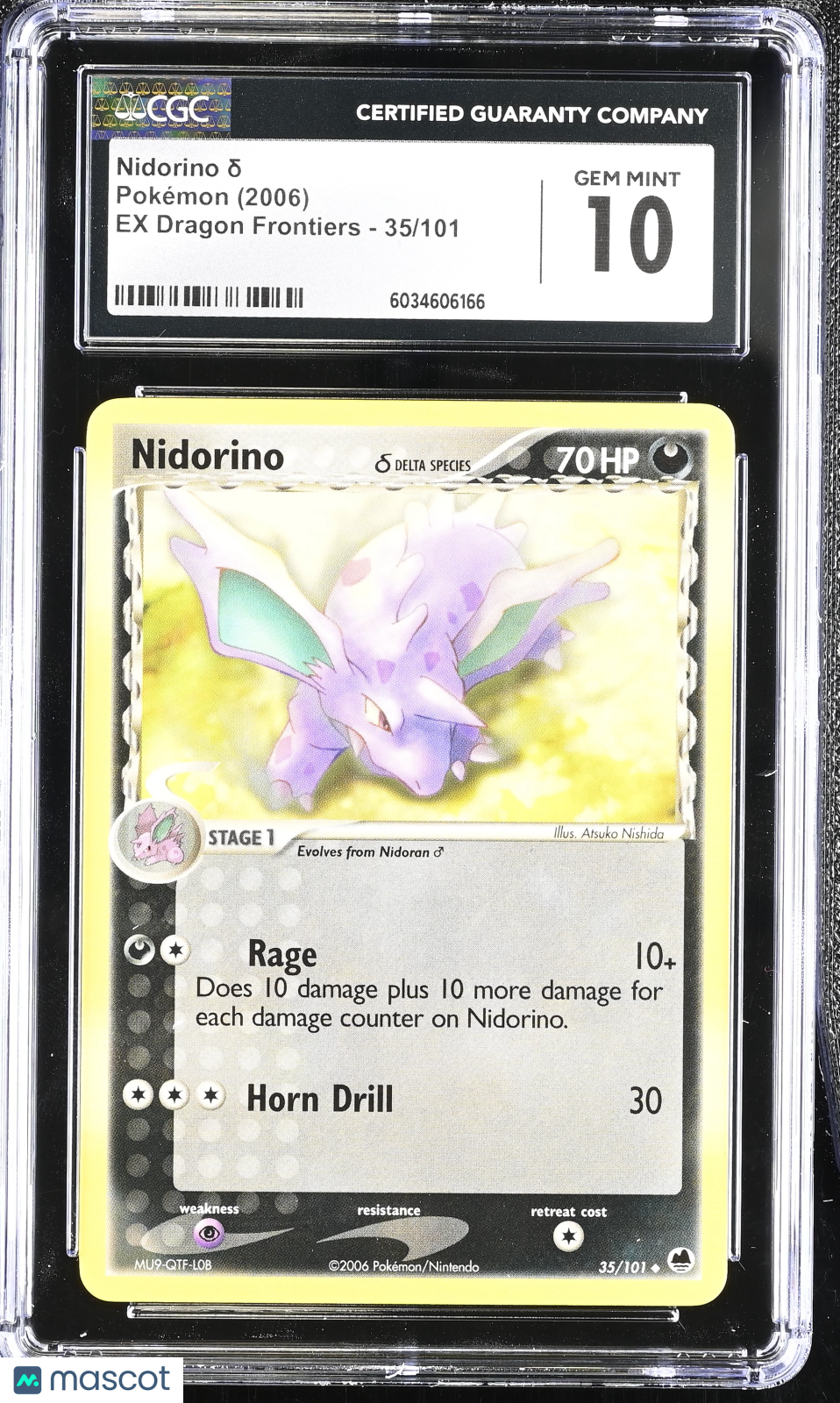 2006 EX Dragon Frontiers Nidorino δ CGC 10