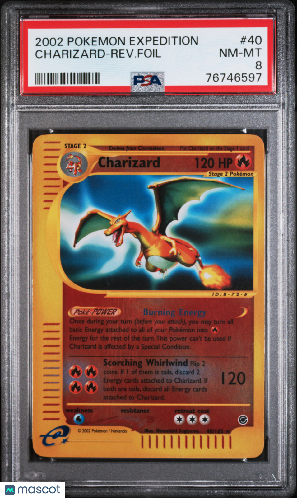 2002 Pokemon Expedition Charizard-Rev.Foil PSA 8